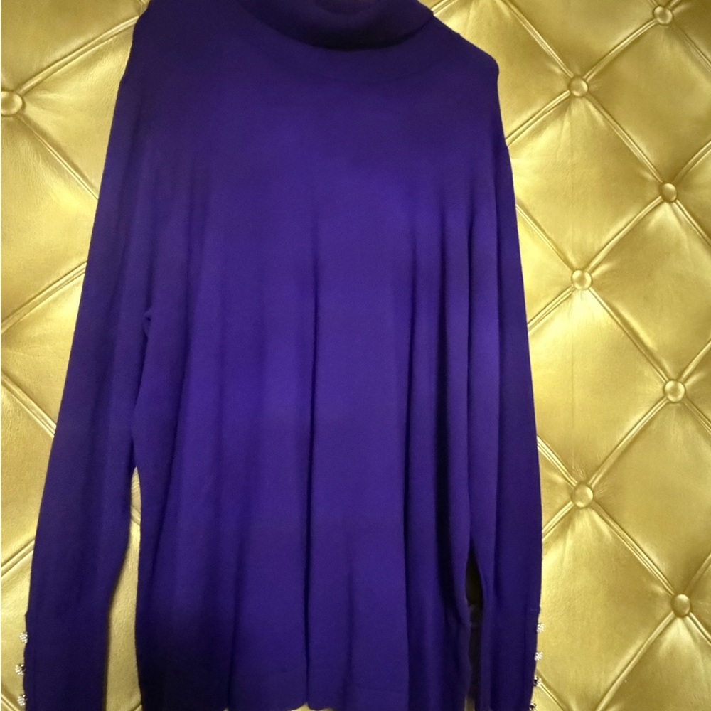 Elegant Purple Turtleneck Sweater